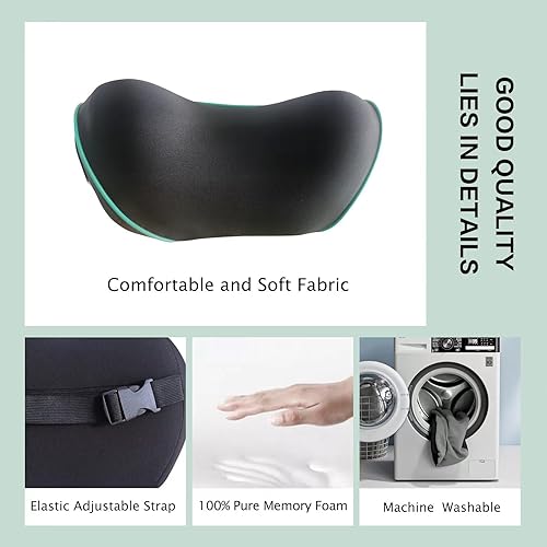 Miniatura 3 de Almohada para reposacabezas de automóvil realmente suave, almohada para conducir con correa ajustable, almohada de cuello de espuma viscoelástica