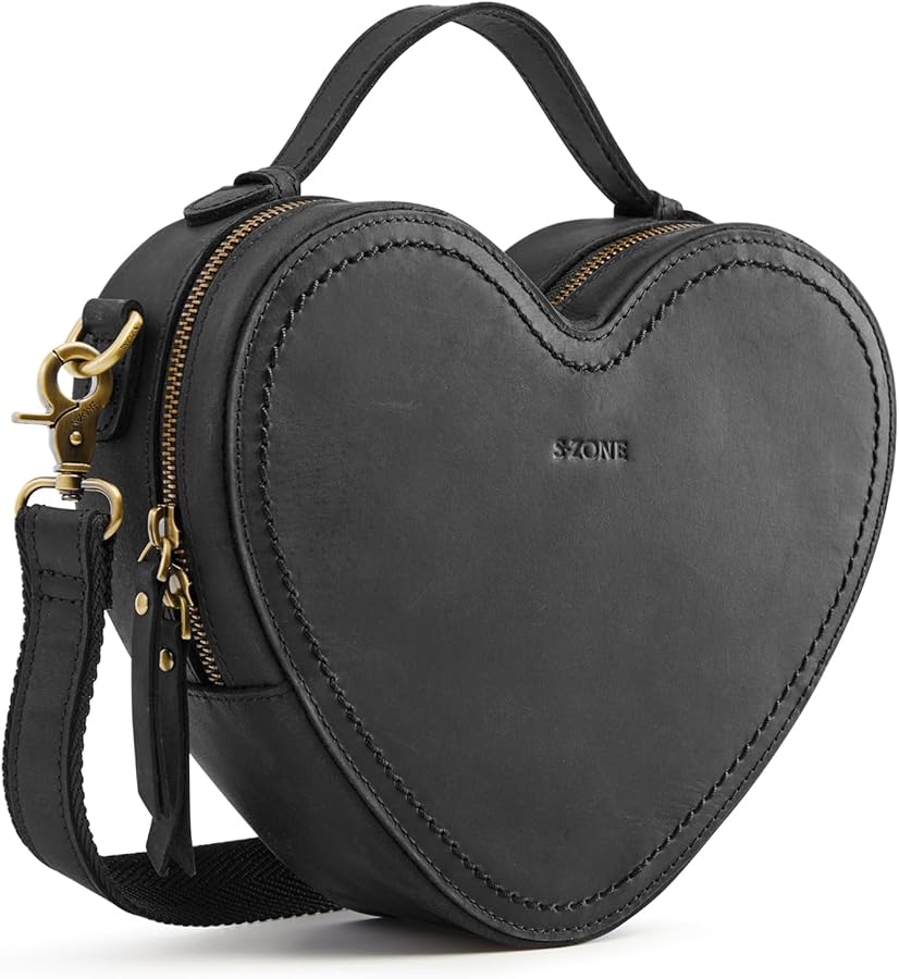 Amazon.com: S-ZONE Leather Crossbody Bags for Women Heart Shaped