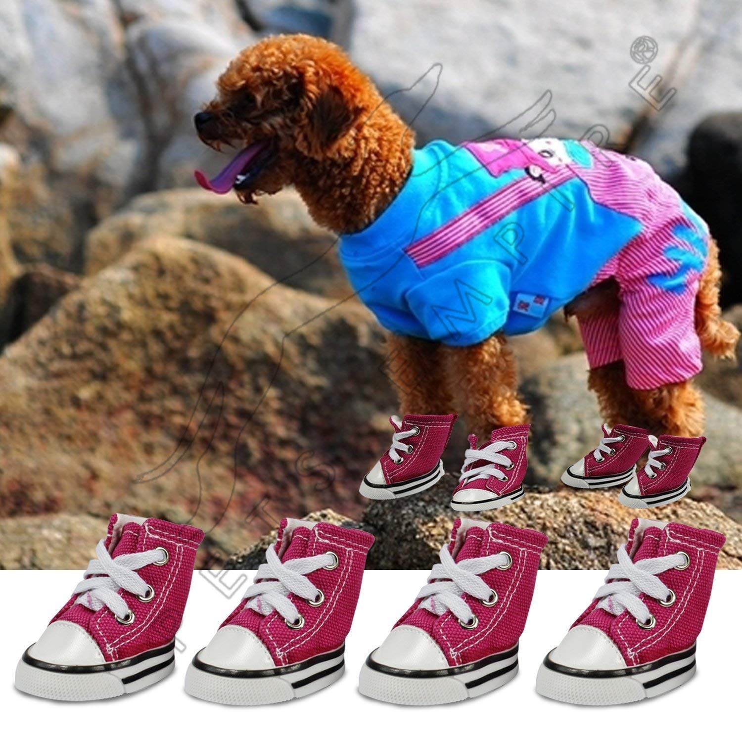 Pet Dog Cute Puppy Nonslip Canvas Sport Shoes Sneaker Boots - Main Image