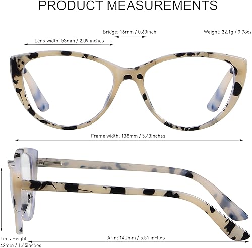 Miniatura 6 de ANDWOOD Gafas de bloqueo de luz azul para mujer, bloqueo de luz azul, para computadora, ojo de gato, transparente, montura AR003