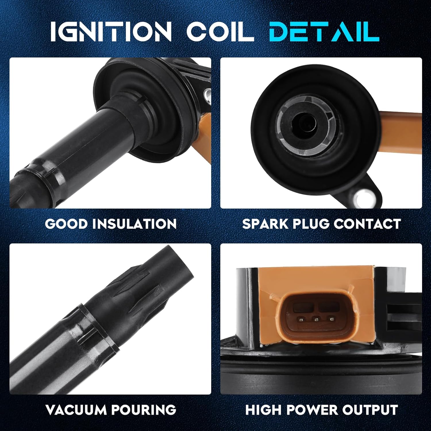 Set of 6 Ignition Coils Pack 6 Iridum Spark Plugs Compatible with Ford Expedition Explorer F-150 Flex Taurus Transit-150 250 350 HD, Lincoln MKS MKT Navigator Replace UF646 Turbocharged Only