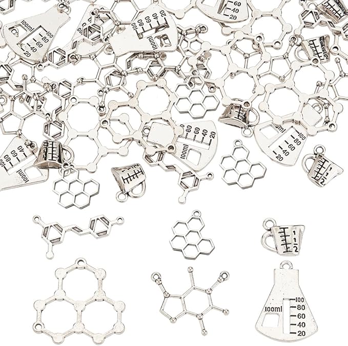 60 Tier-Anhänger Antik Silber - 10 Verschiedene Motive Für DIY Schmuck