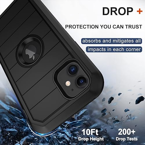 Miniatura 4 de Funda para iPhone 11 con funda de clip para cinturón, 2 protectores de pantalla, grado militar resistente a prueba de golpes, a prueba de polvo y