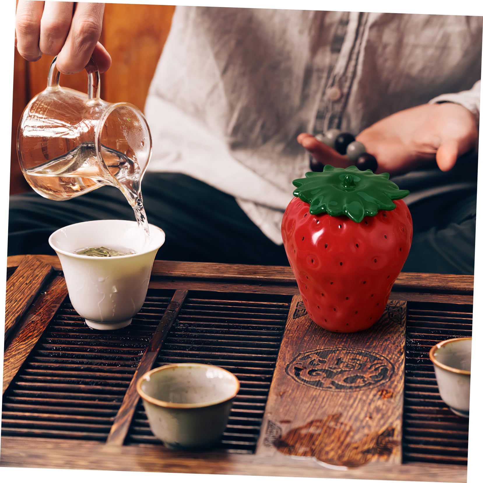 Amazon｜HOLIDYOYO セラミック茶保存缶 多機能ティーポット 陶器の密封
