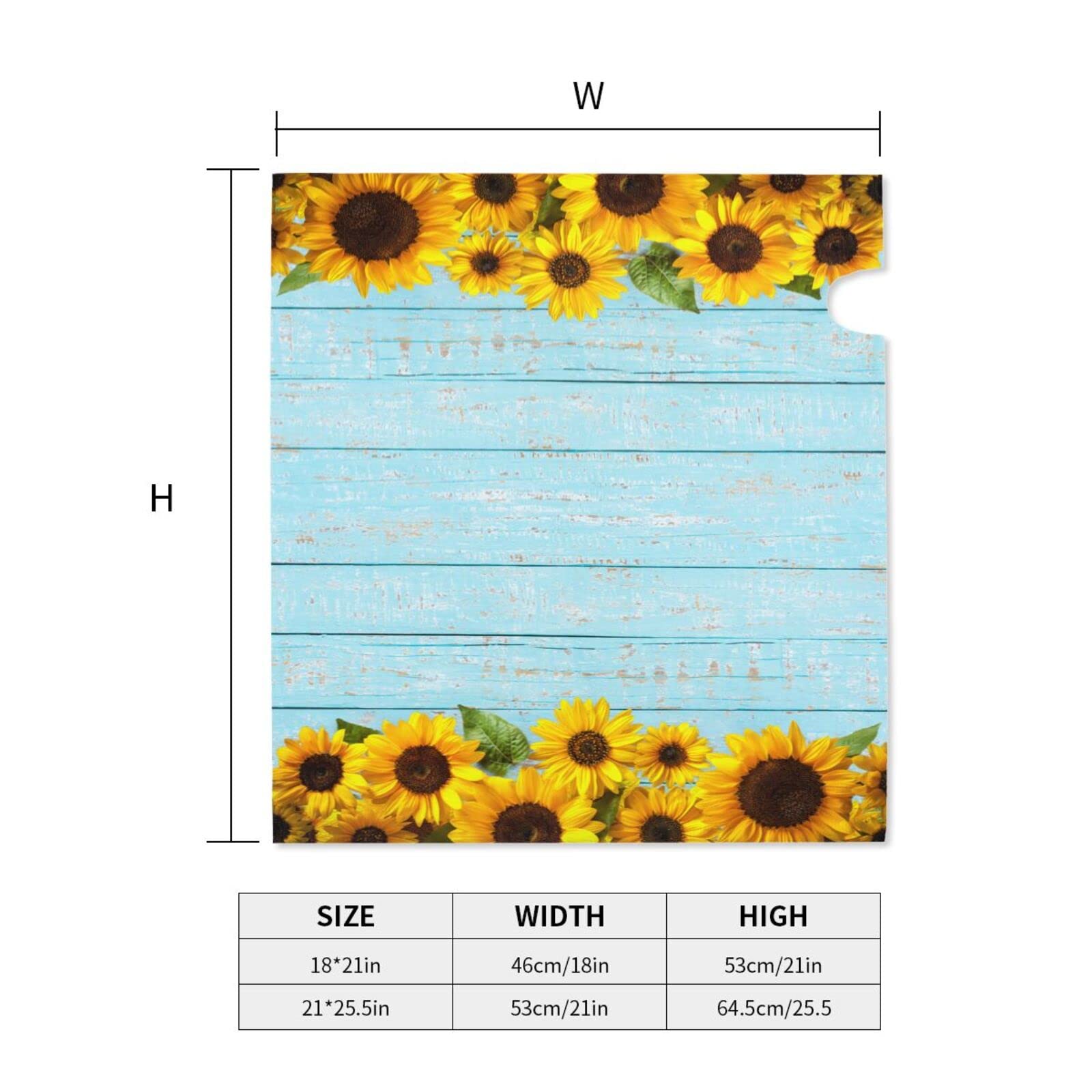 Sunflower Mailbox Cover - Waterproof Magnetic Wrap For Standard Size Mailboxes, 21x18 Inch, Light Blue Wood Background