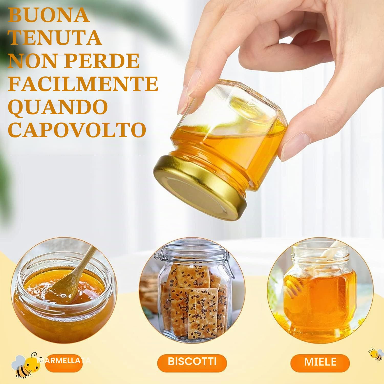Confezione da 20 barattoli per miele, 45 ml, mini barattoli per marmellata e miele, con cucchiaio per miele, ciondolo a forma di ape, iuta, biglietti di ringraziamento, perfetti per baby