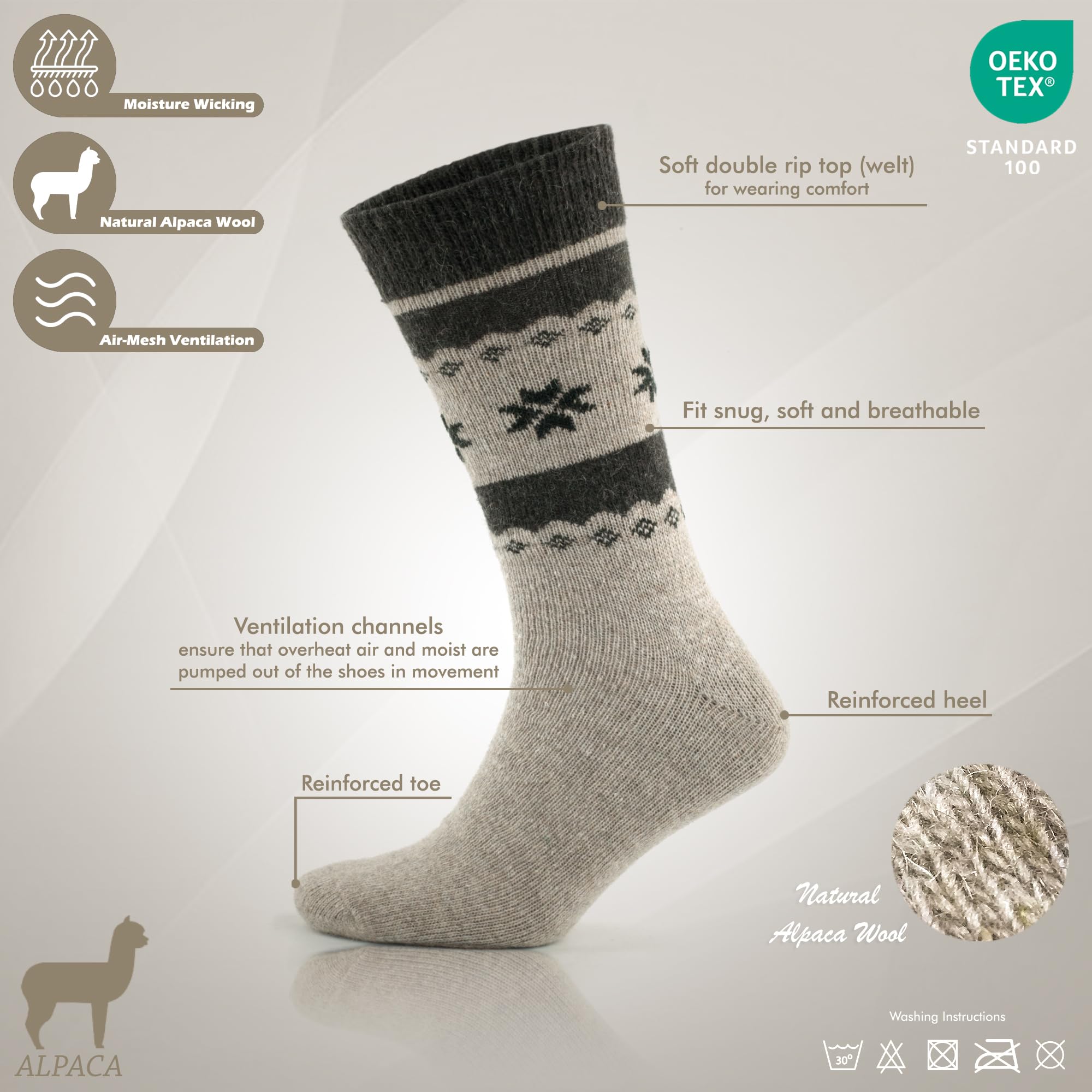 GoWith Calcetines de Alpaca de Lana (Pack de 2) Mujeres