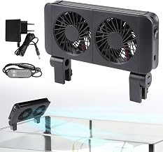 efuturetime Aquarium Fan, 6W, 5 Adjustable Speed, Low Noise, Clamp Aquarium Fan with Timer for Aquarium 50cm, 2 Fans