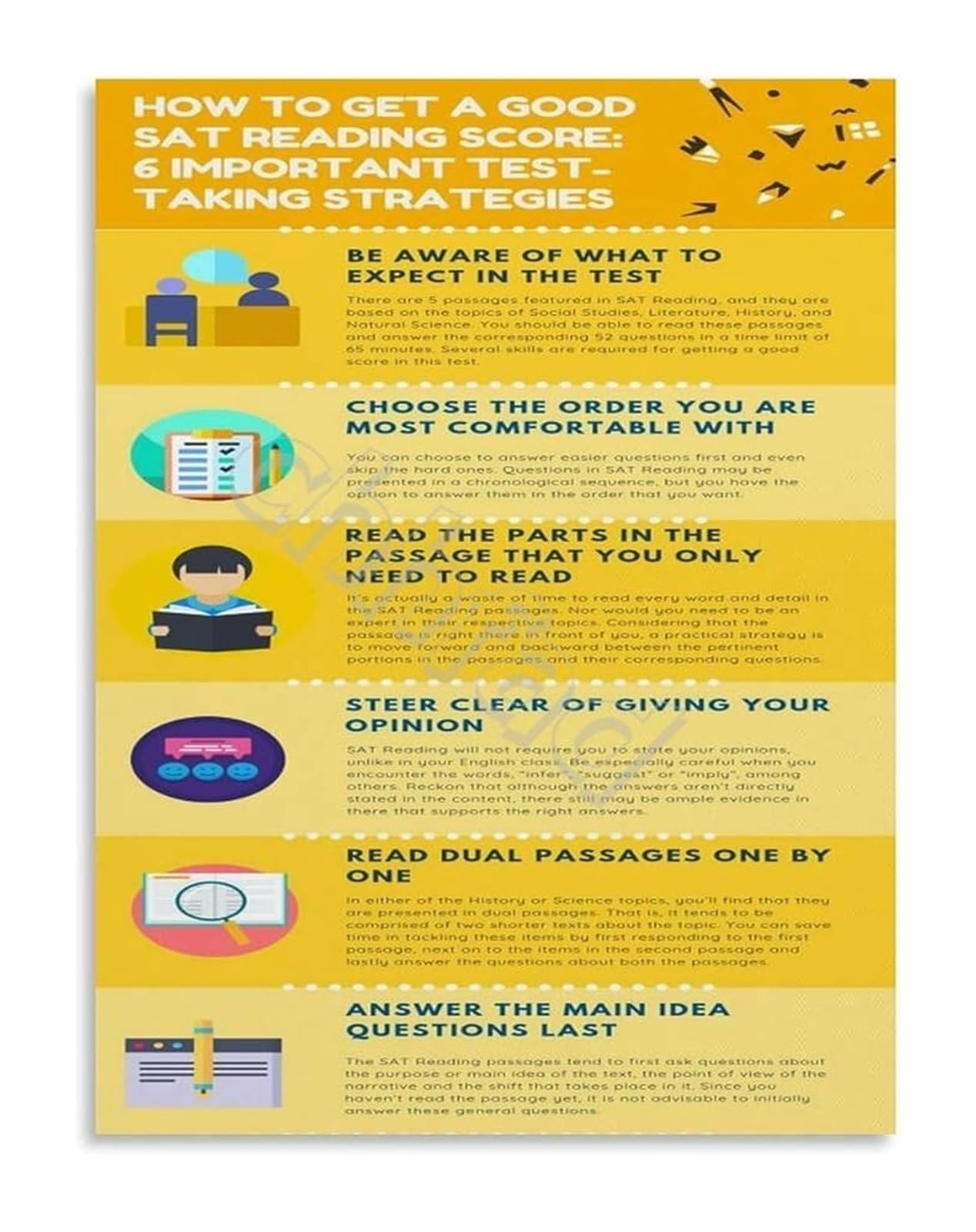 ZDVHOMCB Exam Success Reading Tips Poster Canvas Wall-Art Print Study Guide for Academic Motivation Bedroom and Library Decor Unframed,16x24inch(40x60cm)
