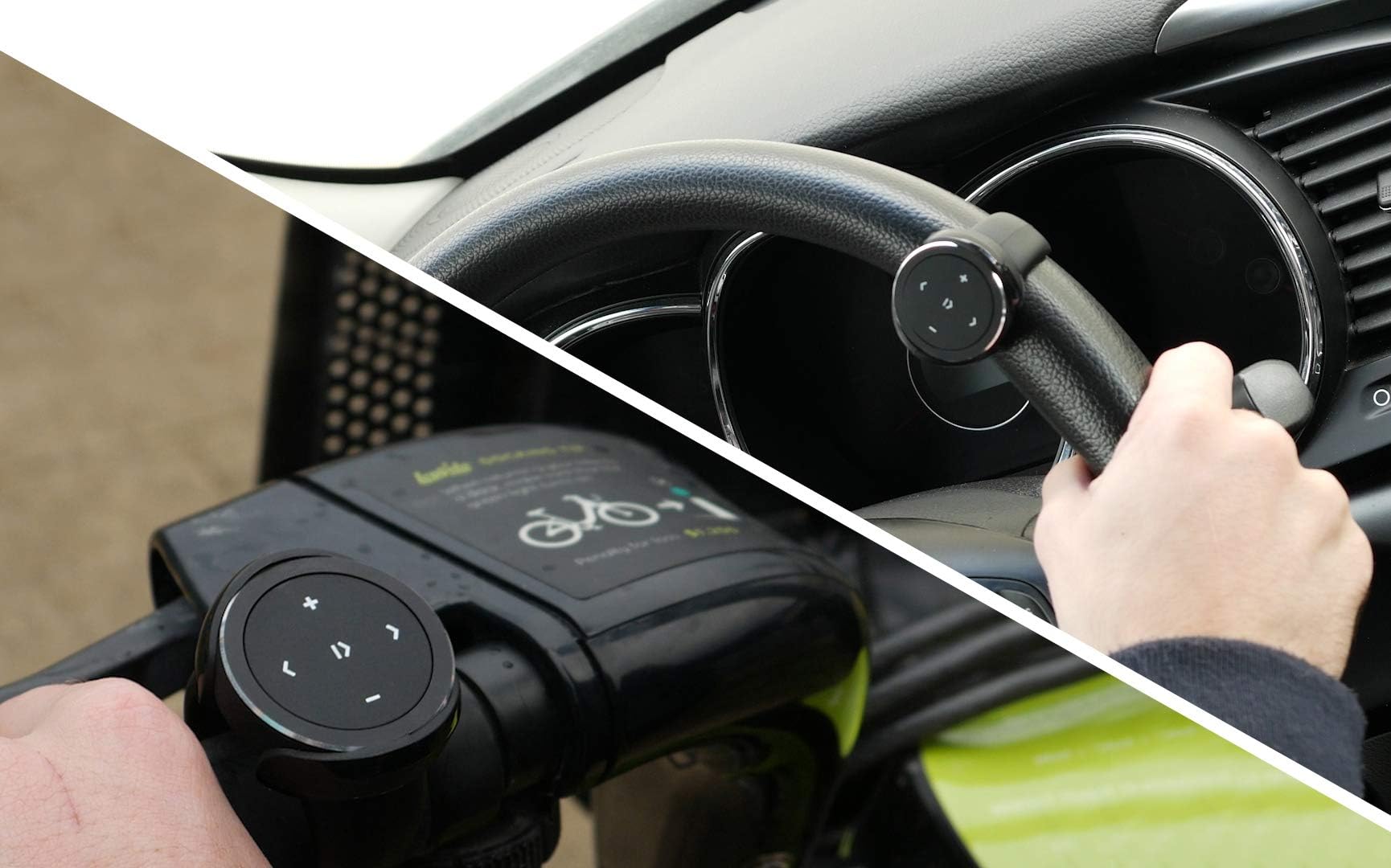 NVX Bluetooth Remote with Mount for Steering Wheel or Bike Handlebar, Bluetooth Multimedia Button Controller