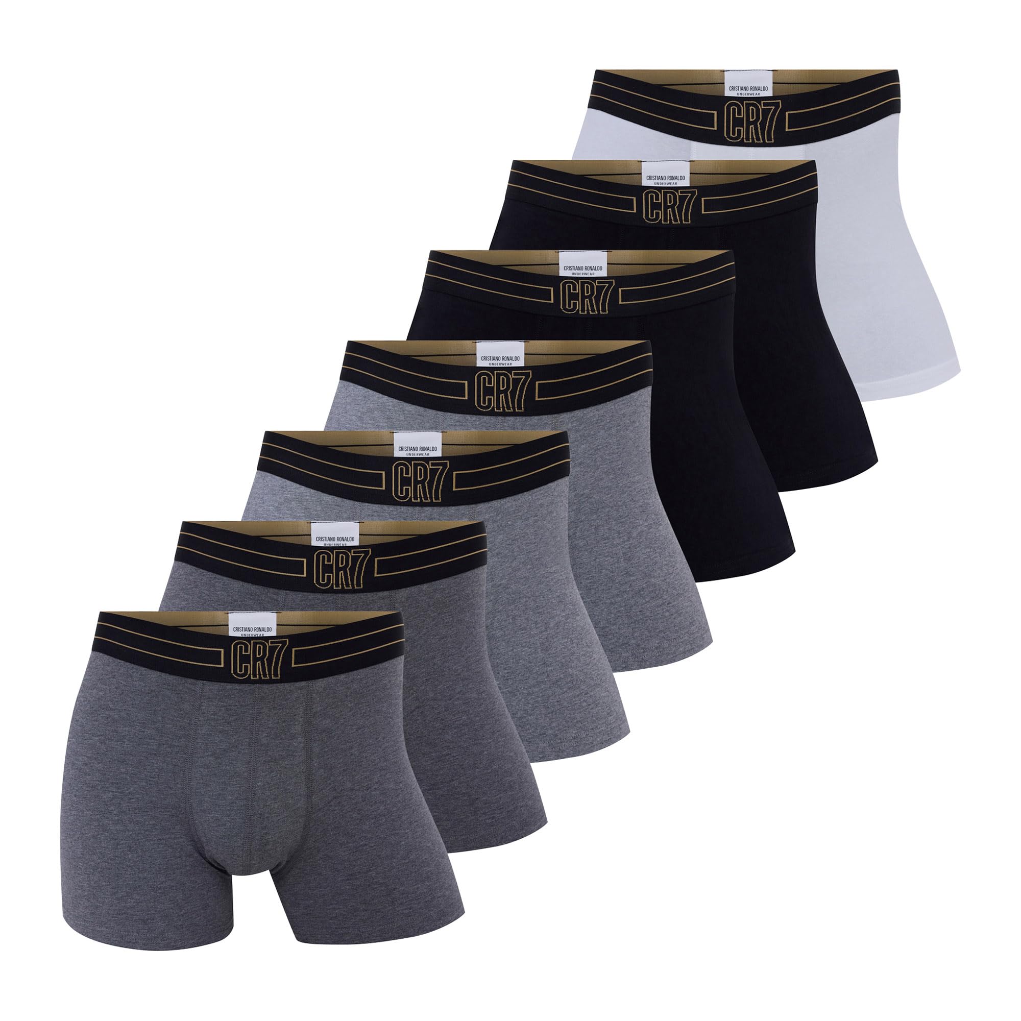 CR7 Herren Boxershorts, 7er Pack - Trunks, Cotton Stretch, Logobund