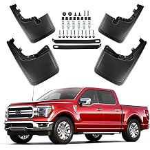 Mud Flaps for Ford F150 2021-2026, No Drill Splash Guards Set of 4, Upgrade Front & Rear Mudguards with Hardware, Pickup Truck Accessories Fits F-150