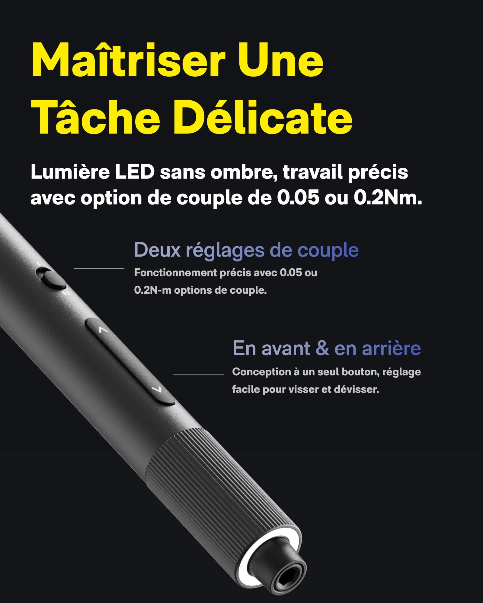 HOTO Kit Tournevis de Précision sans Fil ADV, Mini Tournevis Électrique | Adapté pour lunettes, montres, téléphones et ordinateurs portables