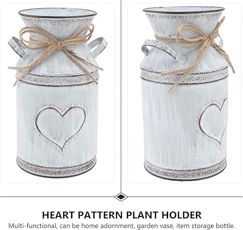 Miniatura 2 de 2 jarrones de metal galvanizados para regadera de leche, soporte rústico para plantas, maceta para el hogar, oficina, jardín, decoración interior y