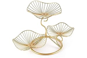 3-Tier Gold Oak Branch Snack Bowl Stand