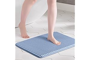 FRESHMINT Blue Bathroom Mat: Refreshing Comfort for Your Bathroom