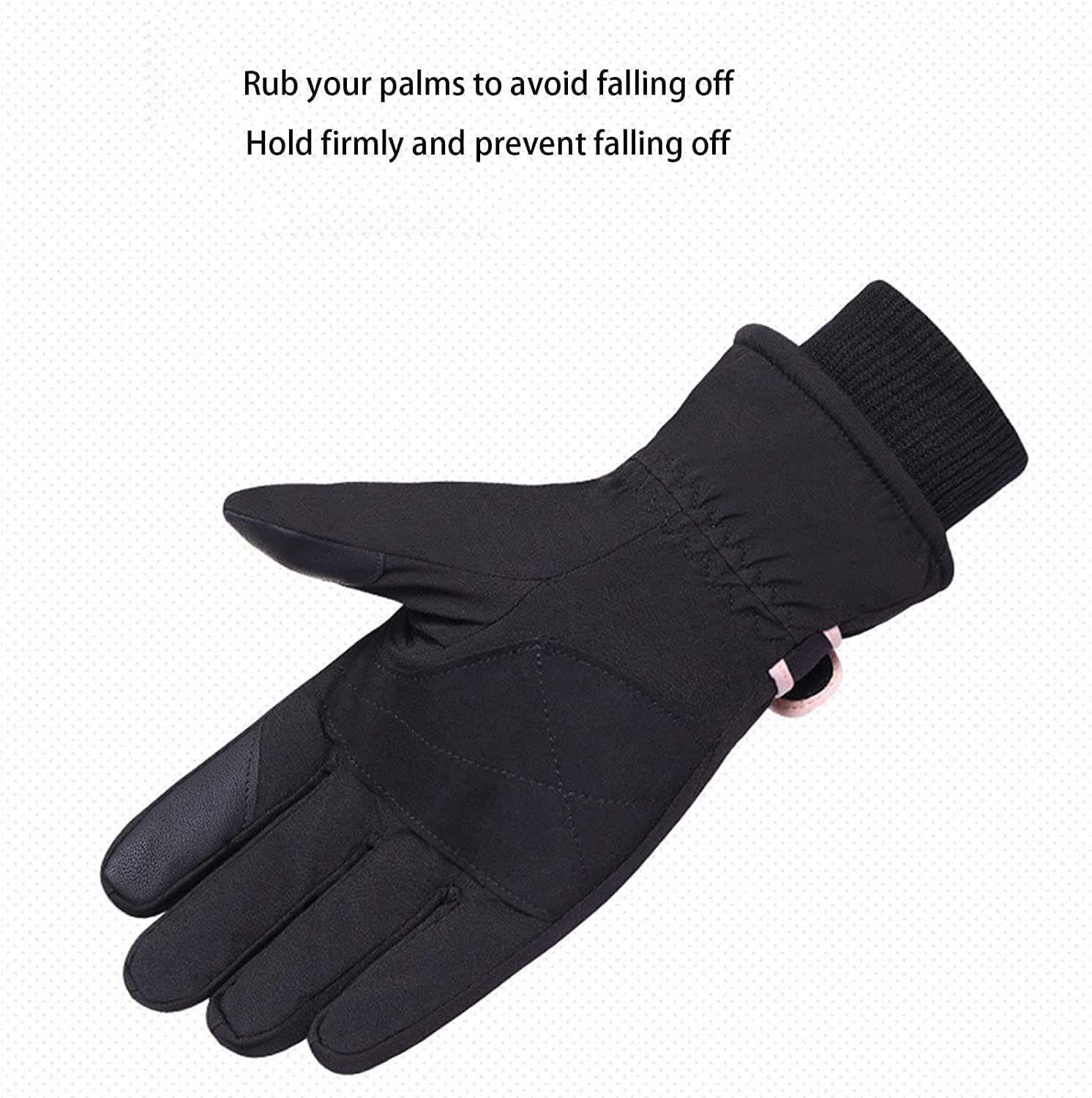 Habiba Mitones Guantes Gruesos cálidos de Invierno, Guantes de Ciclismo de montañismo de esquí al Aire Libre, Guantes de Dedo Completo de algodón a Prueba de Viento con Pantalla táctil Útil