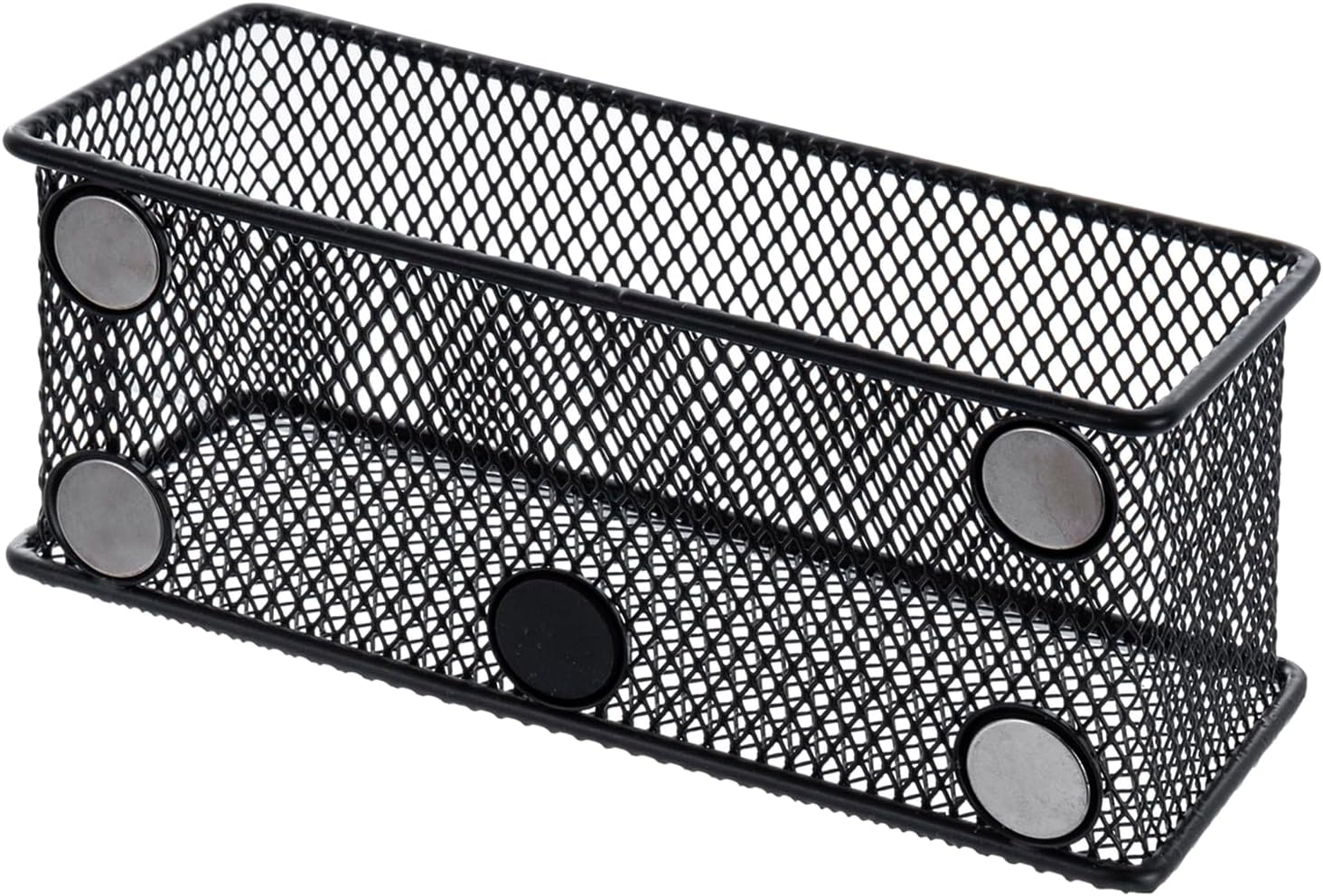 MyGift 3 Pack Black Metal Wire Mesh Magnetic Marker Holder for Whiteboard, Office Desktop Supply Organizer Basket for Pens, Pencils and Accessories