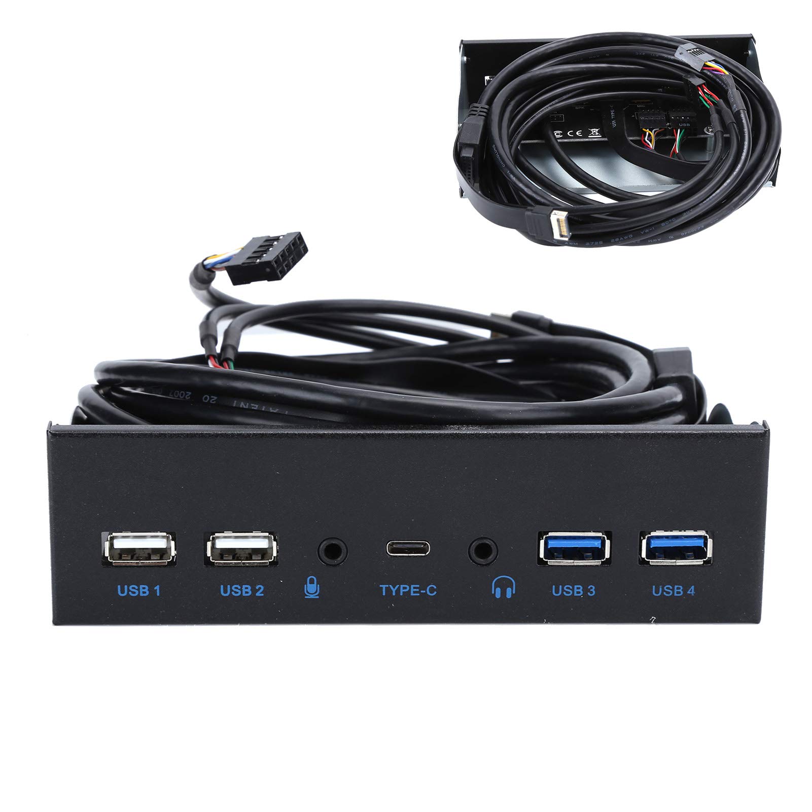 BONKZEBU Front Panel USB C Hub,Dual USB Type A And C Ports Internal