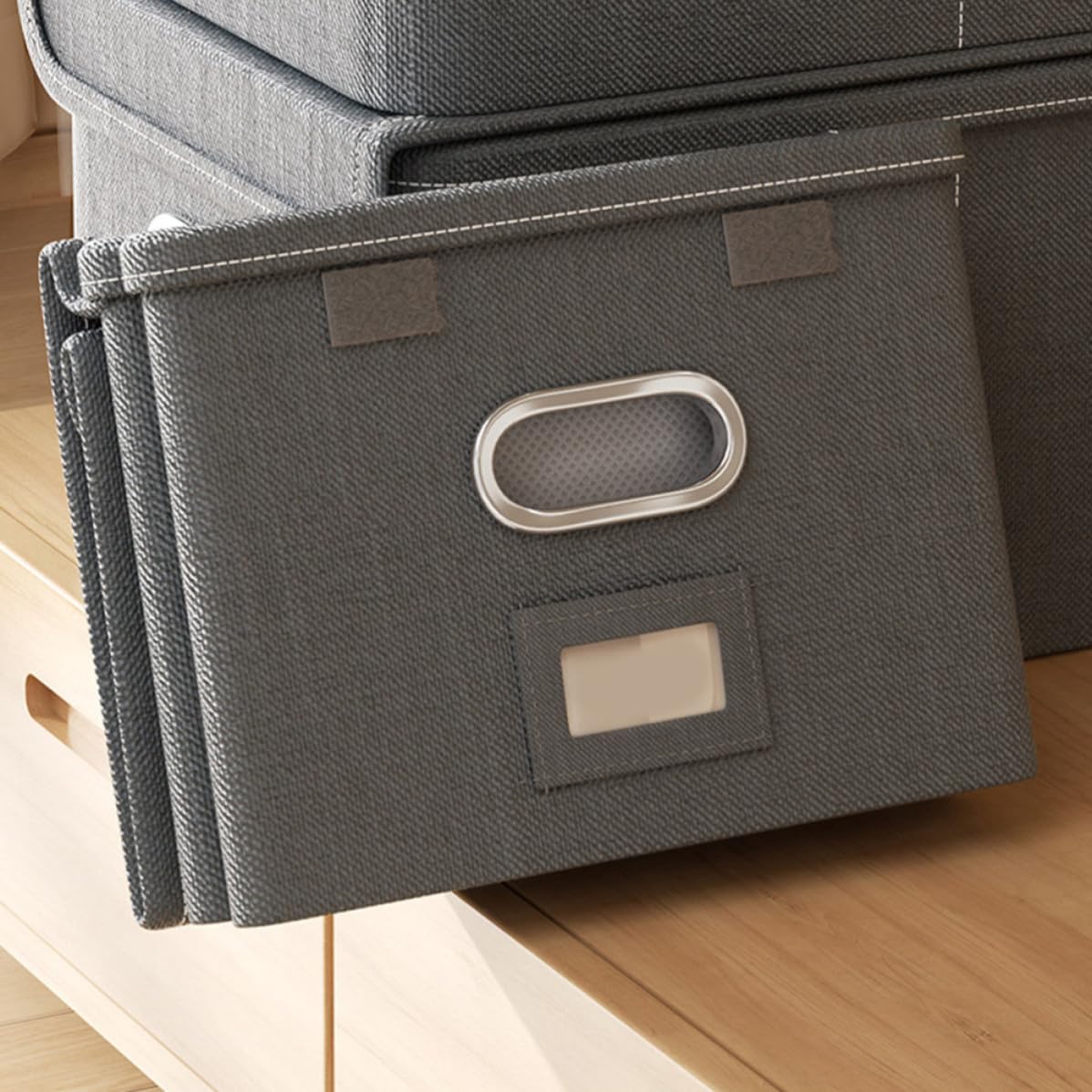 Scatola Armadio Pieghevole Coperchio, Grande Grigio | Tessuto per Armadio Guardaroba, Design Semplice, Formato Estraibile, Uso Domestico e Viaggio