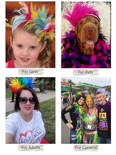 Miniatura 7 de FELIZHOUSE - Tocado de plumas de los años 20 diadema para mujeres y niñas estilo Kentucky Derby para bodas fiestas de té y disfraces Tocado