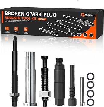 Rogierra 65700 Broken Spark Plug Remover Tool Kit,Spark Plug Extractor Tool Compatible with Ford 3V Engine