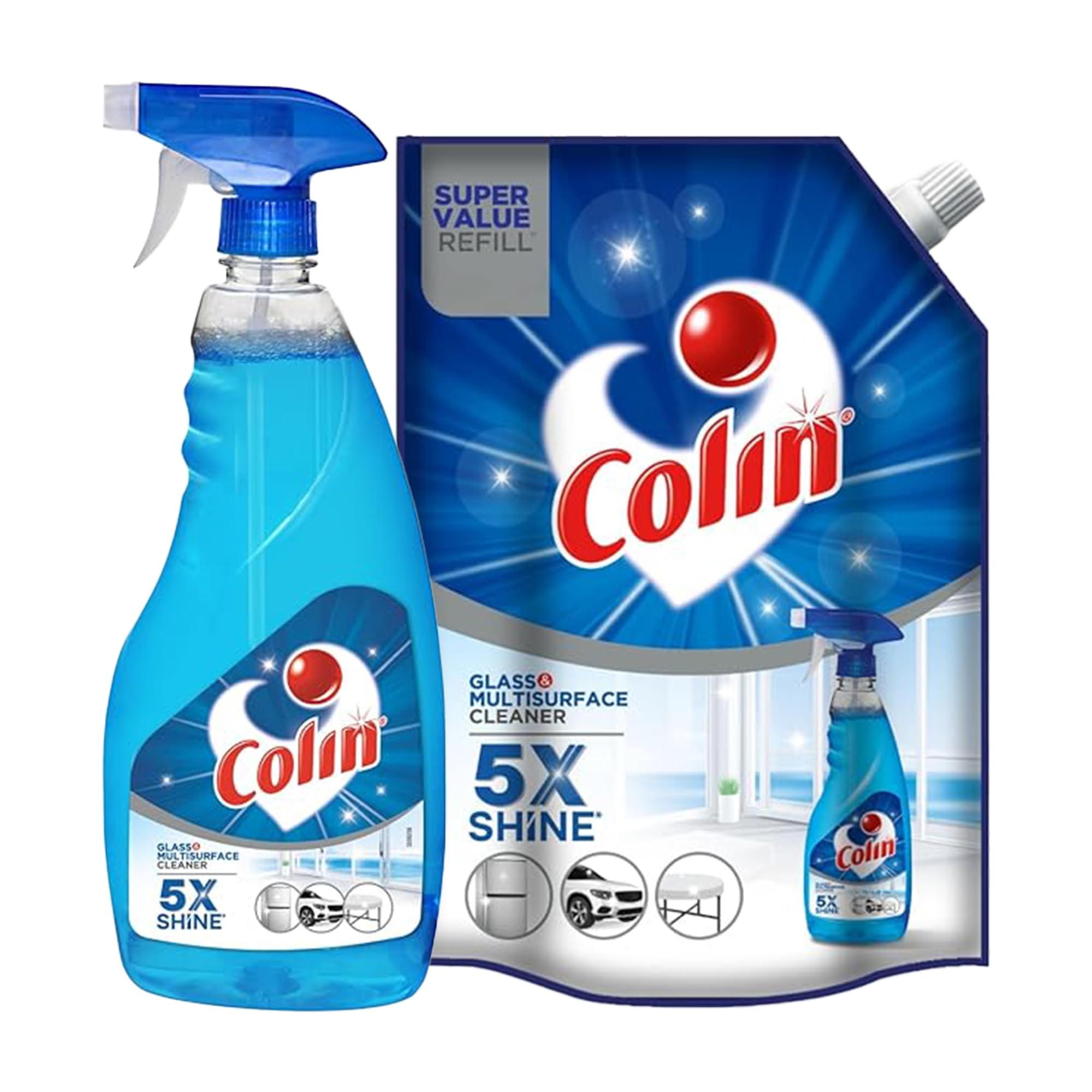 Colin Glass and Surface Cleaner Liquid Spray, 750 ml With 1 Litre Refill | India's #1 All-Purpose Glass Cleaner | Glass Cleaner for Car, Kitchen and Home Surfaces | Multi Surface Cleaner-image-7