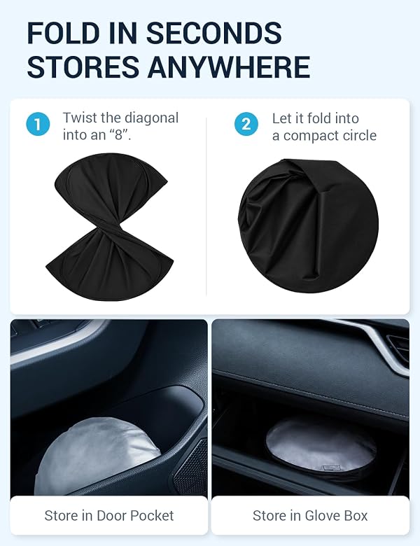 Proadsy Custom Fit 2015-2024 Ford Edge Windshield Sun Shade, Blocks Heat by Proadsy - Used condition - Image 5