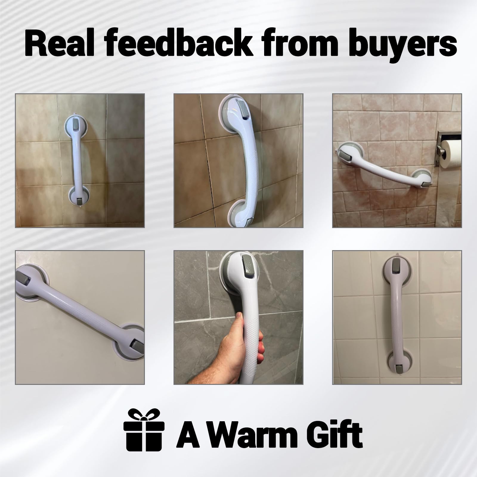 2 maniglie da 40,6 cm per bagno, maniglie per doccia, maniglie per vasca da bagno e doccia, supporto di sicurezza per vasca, handicap, anziani, lesioni, bambini, anziani
