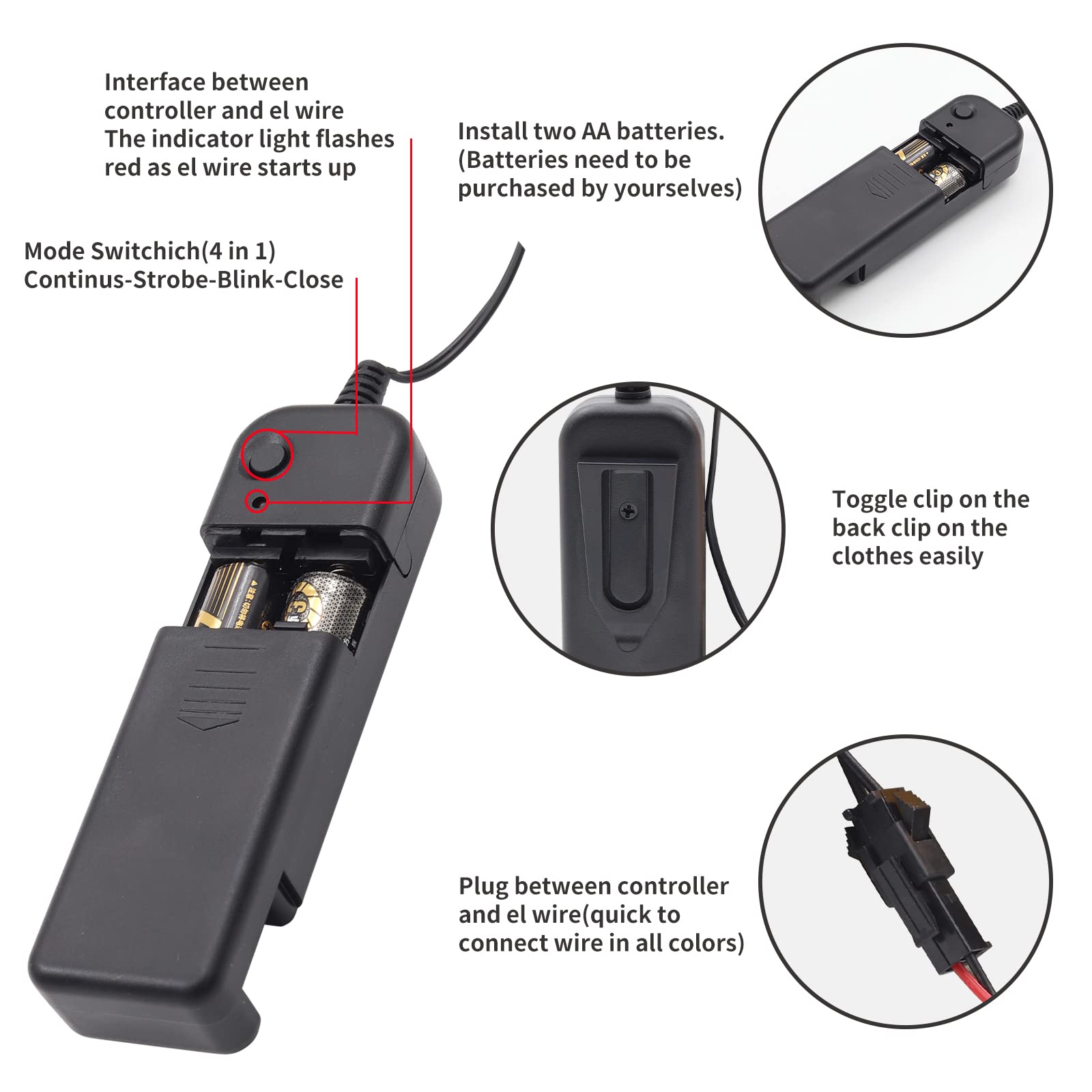 Nuovo Arrivo 3cm X100cm/3x200cm Flessibile EL Strip Nastro Elettroluminescente Led Light Neon Tape Con Inverter DC12V - Foto 3