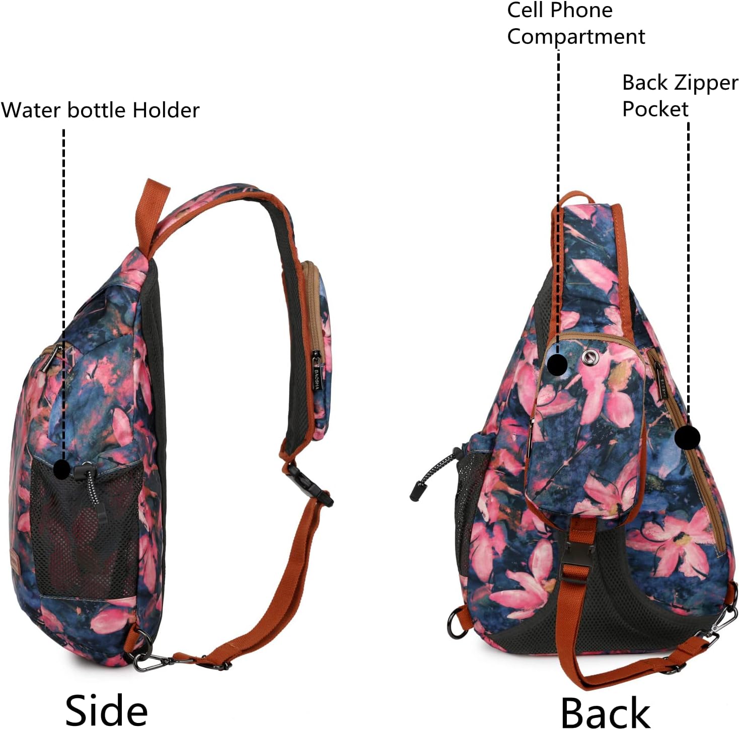 Baosha Sling backpack Crossbody Shoulder Chest Bag Travel Hiking Daypack for Women XB-04
