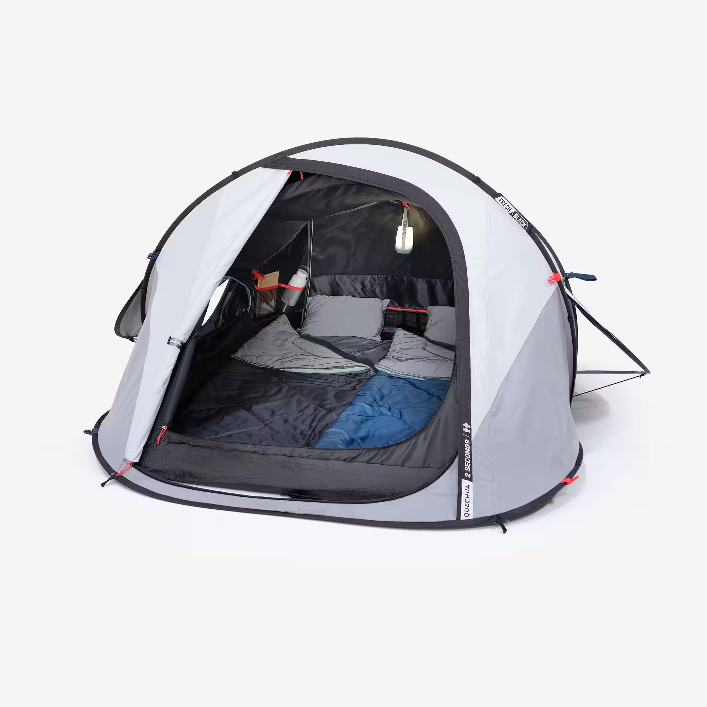 Quechua Tente de Camping - 2 Seconds - 2 Places - Fresh & Black