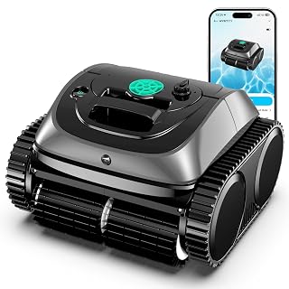 WYBOT C1 Cordless Pool Cleaner, Wall & Waterline Cleaning, Pool Vacuum Robot with Smart Route Planning, 150 Mins Runtime, Ideal for Inground Pools Up to 150㎡ (Deep Grey & Green) - Amazon product rated Grade A