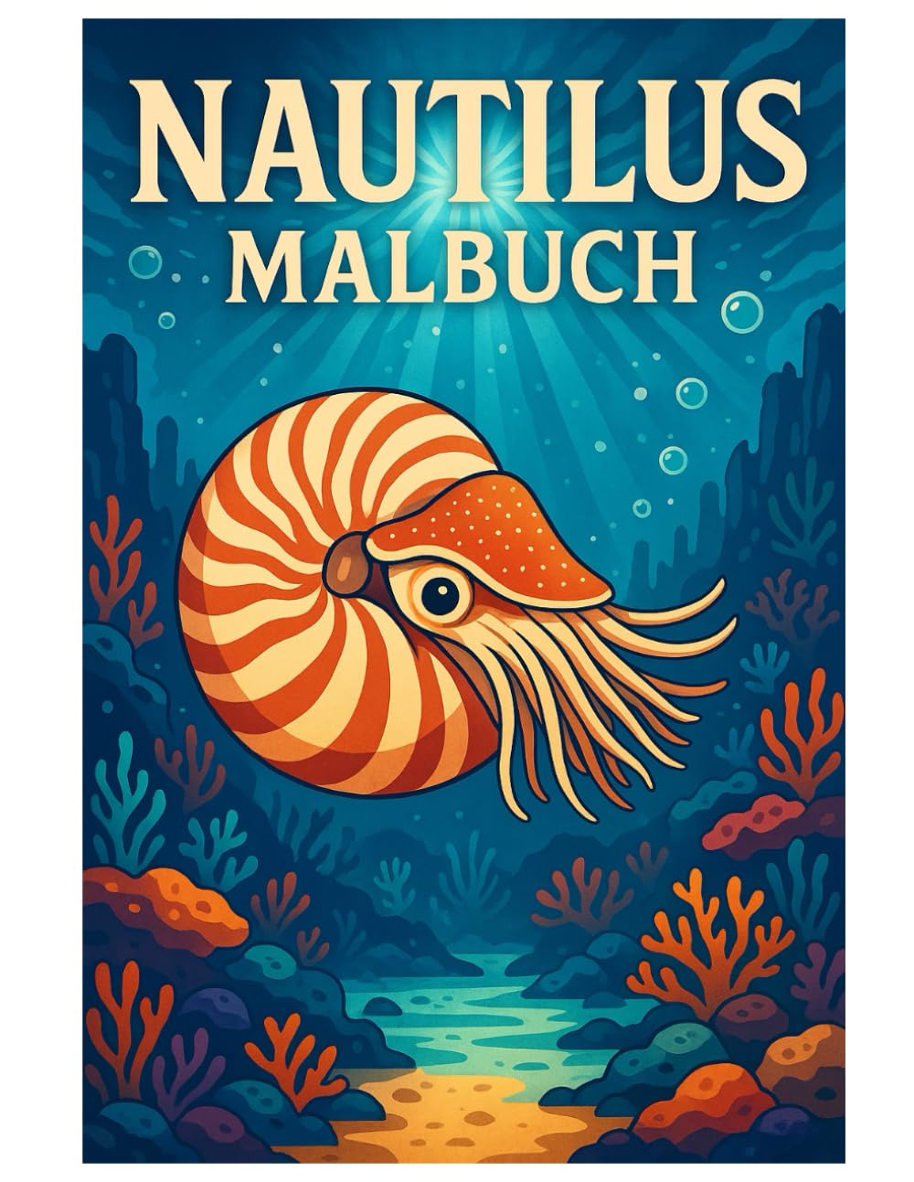 Nautilus Malbuch: 50 faszinierende Ausmalbilder des geheimnisvollen Tiefseebewohners – Für Kinder und Erwachsene zum Ausmalen und Entspannen