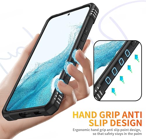 Miniatura 3 de Funda para Galaxy S21 FE 5G, S21 FE con 2 piezas de película nano a prueba de explosiones, grado militar doble a prueba de golpes con función atril