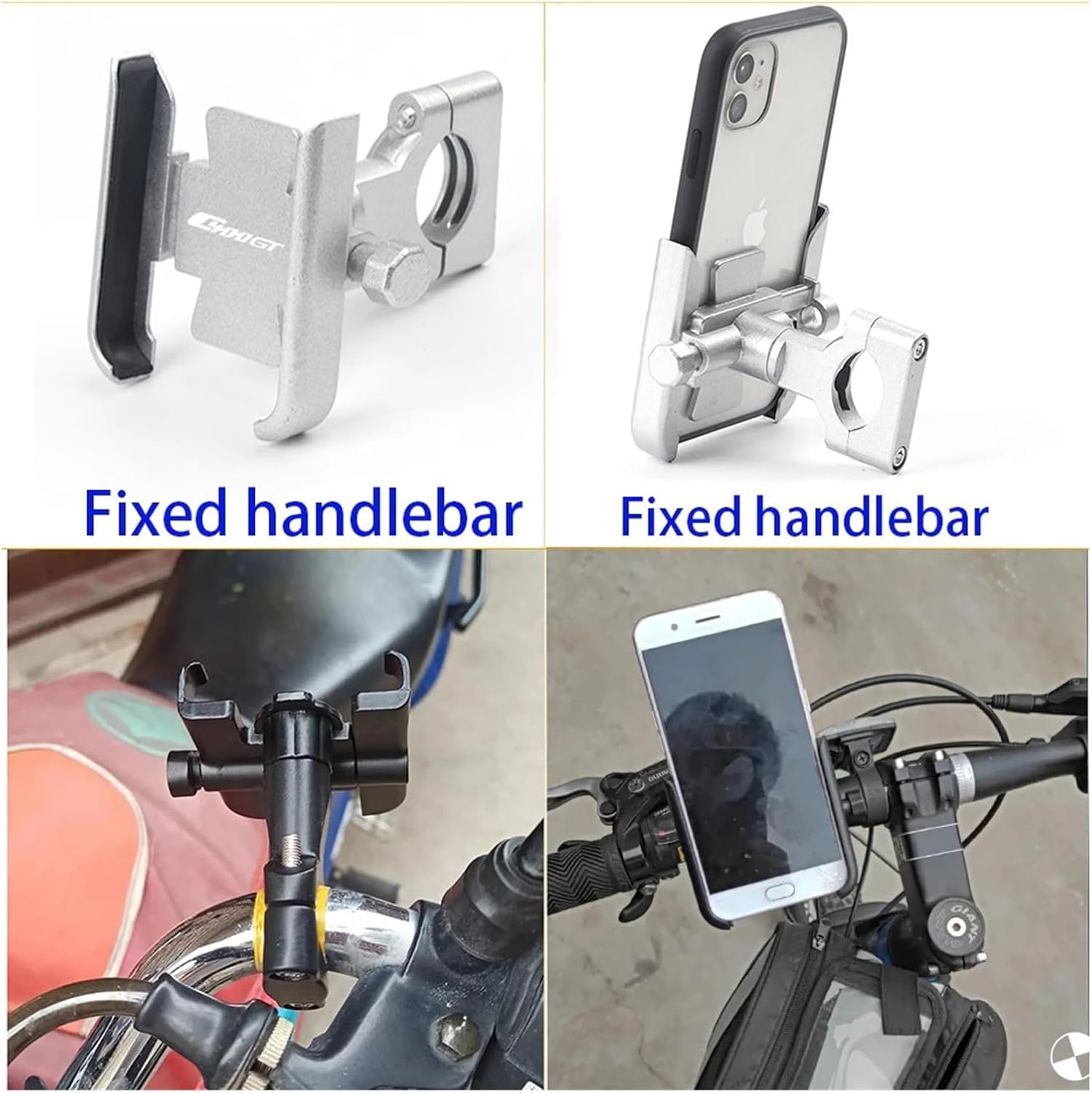 for BMW C400X C400GT C400 X GT C 400 Motorcycle Accessories Handlebar Mobile Phone Holder GPS Stand Bracket(Black mirror holder)