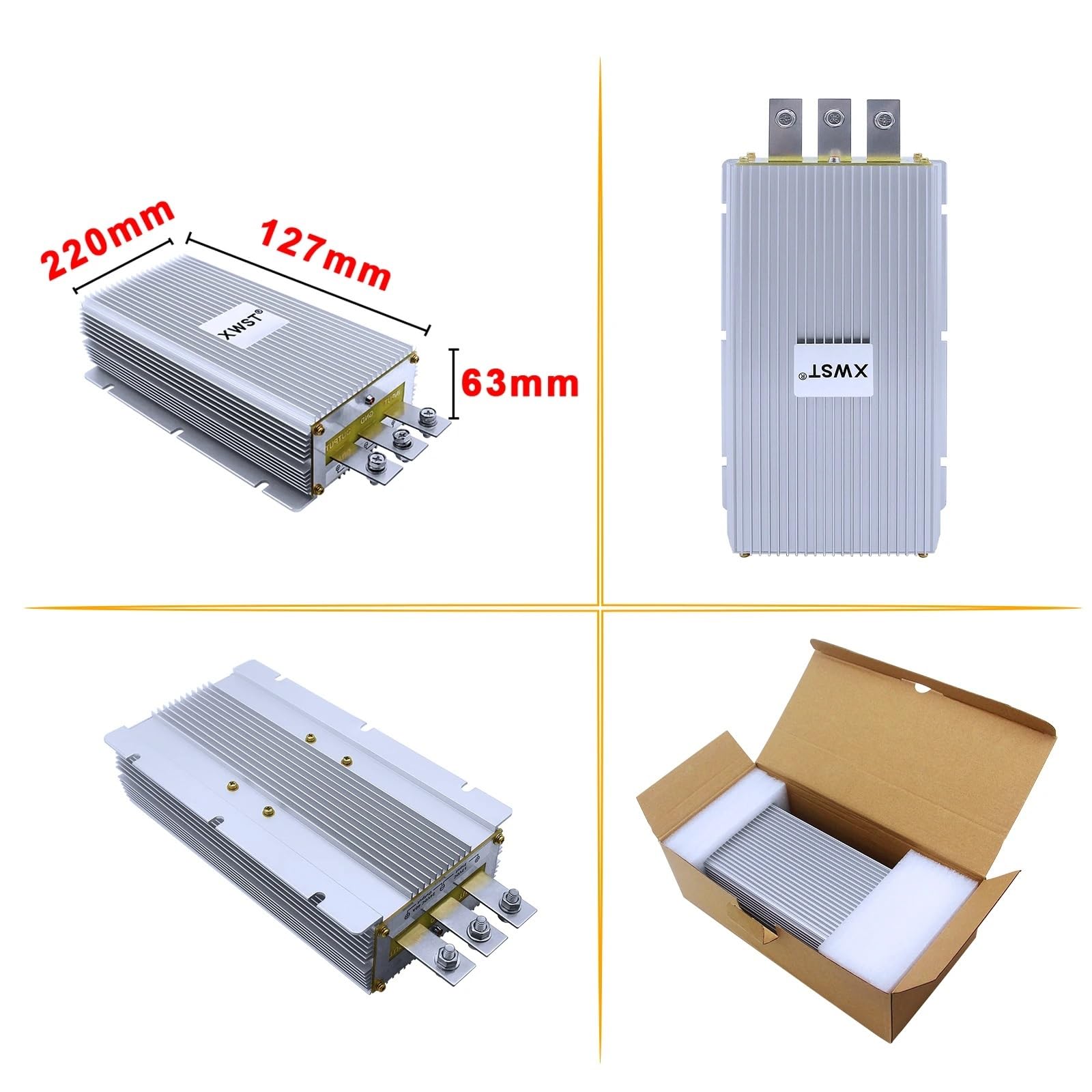 12 V auf 28 V DC DC Boost Converter Step Up Netzteil Wechselrichter 1–40 A Spannungsregler, Stabilisatormodul für Solar (25 A Aluminium Pro M)