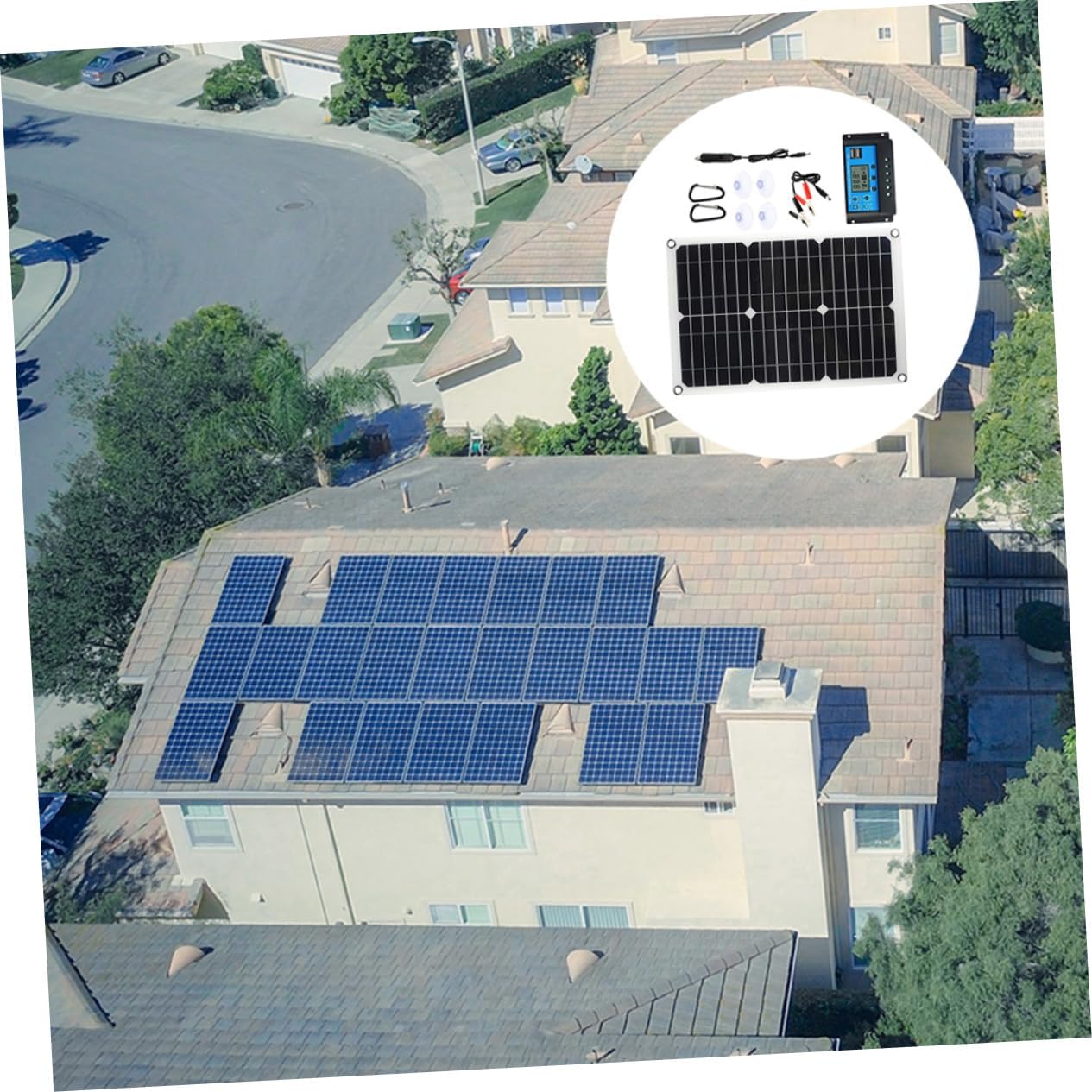 TOYANDONA 1Set Solar Panel Charger Kit with Controller for Yachts Portable Dual USB Solar Charging for Rvs and Outdoor Use Durable and Easy to Carry