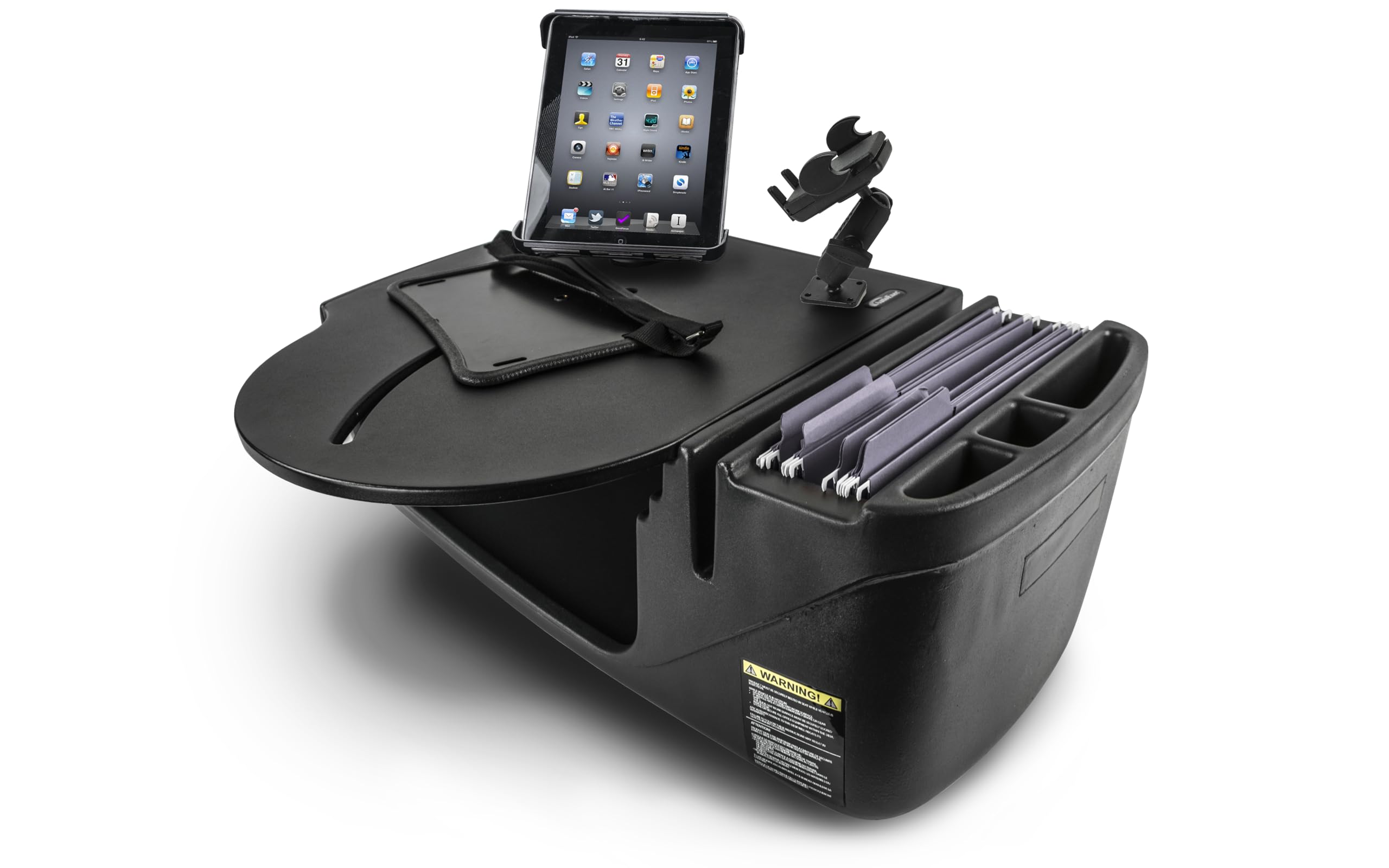 AutoExec AE-RMCD-PM-TAB-BT Roadmaster Car Desk for Your Vehicle Workstation and Mobile Office, Black with Phone Mount and Tablet Mount