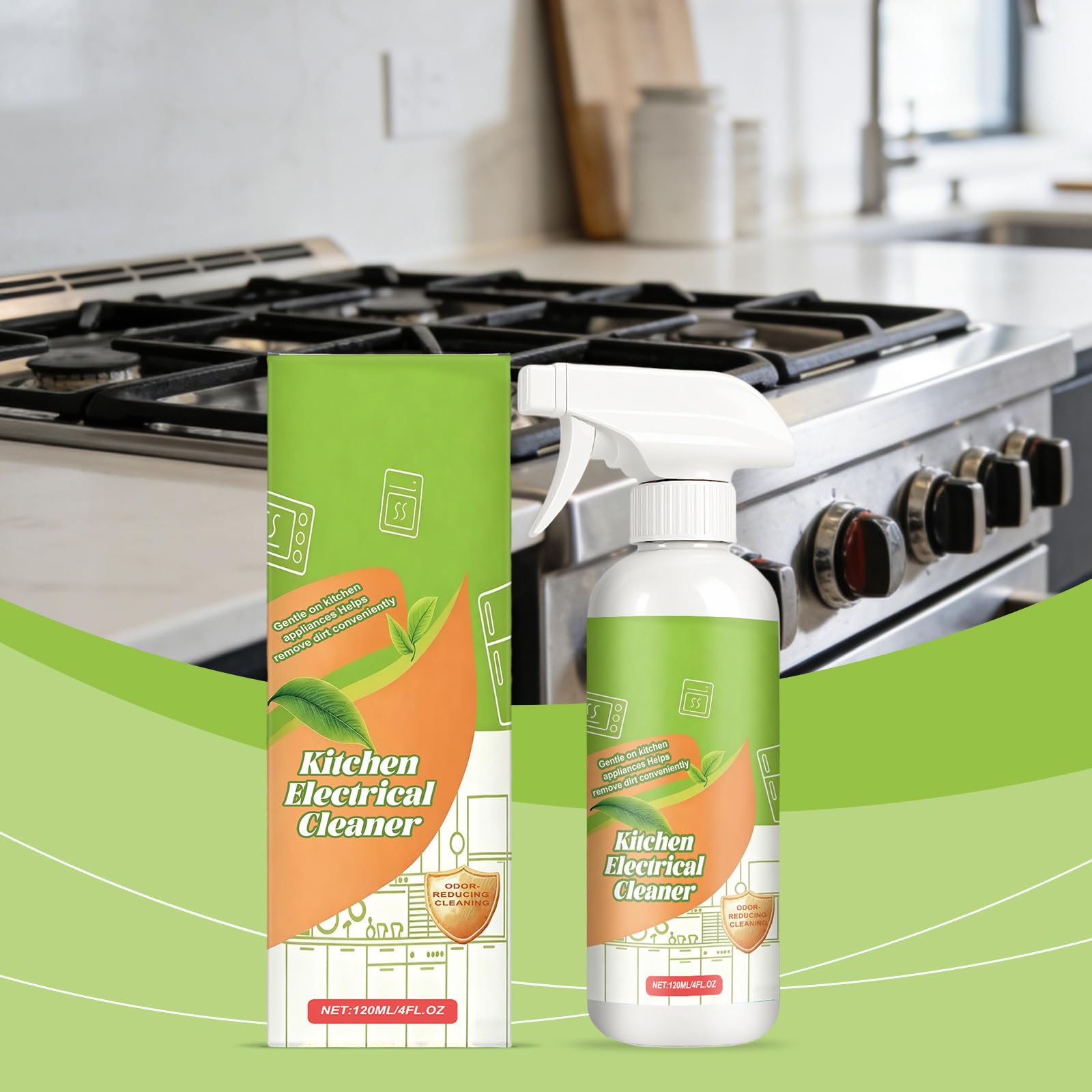 Desengrasante de cocina profesional, eficaz removedor de grasa, agente para horno, 120 ml, desengrasante para encimeras de trabajo para grasa y manchas de aceite