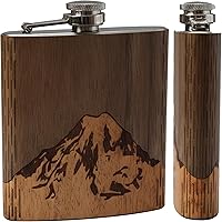 Vista 9 de WUDN Frasco de madera de 6 oz. - Cuerpo de acero inoxidable, bandera americana real