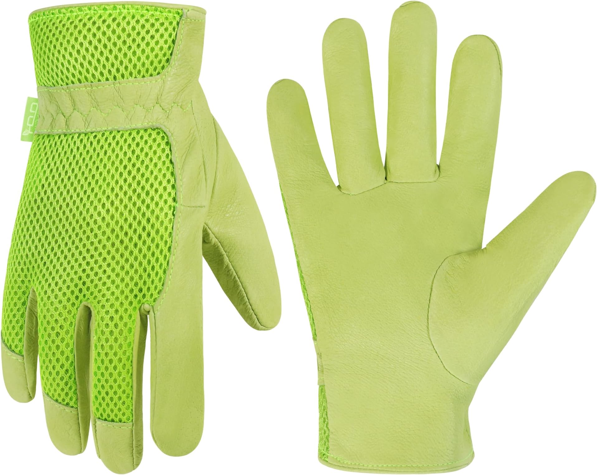 Work Gloves for Women, Breathable Leather Gardening Glove for Yard Maintenance, Hand Protection with Touch Screen