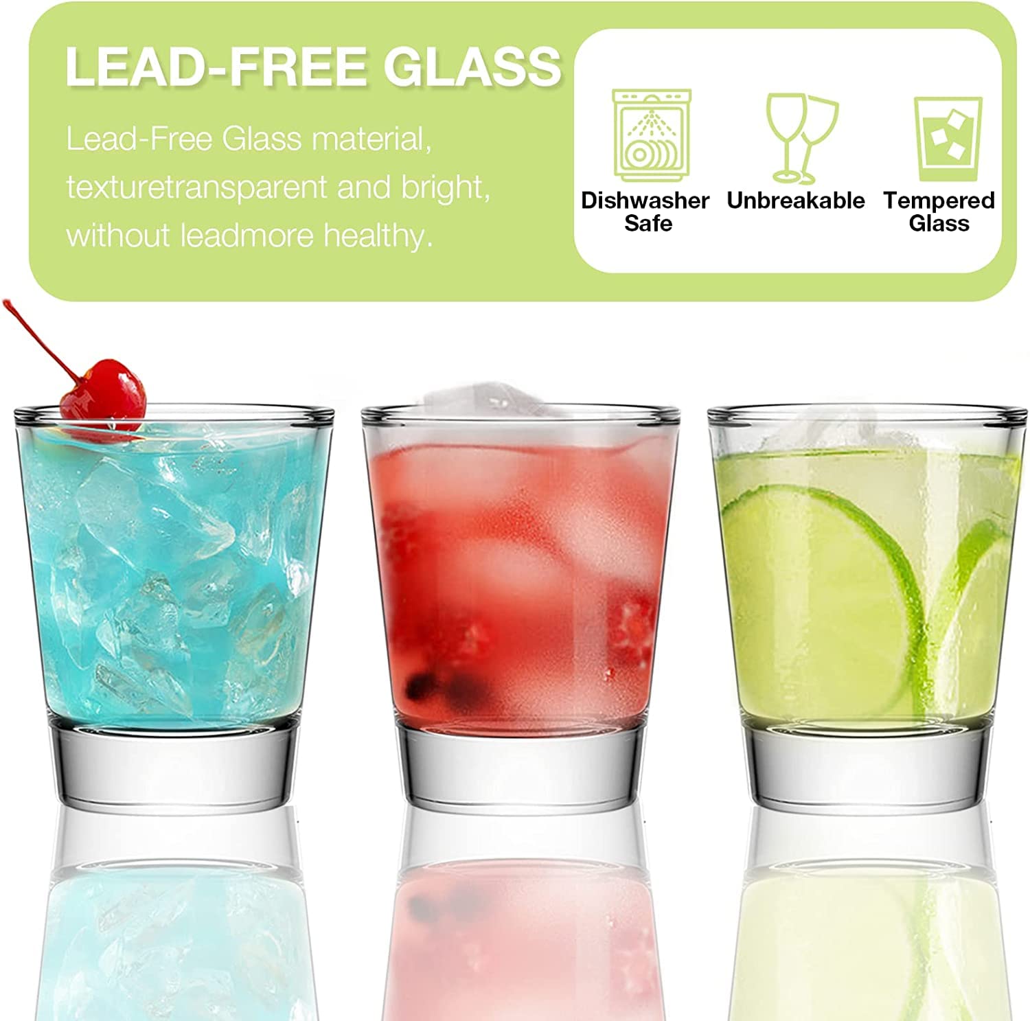 Qipecedm Lot De 6 Verres à Shot Colorés à Base Lourde De 45,4 G