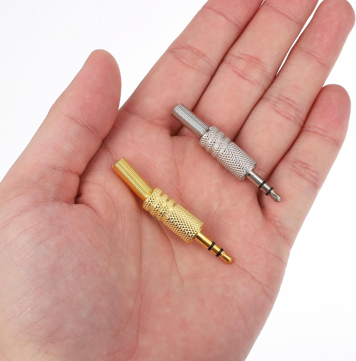 10PCS 3.5mm Replacement Repair Plug TRS 3 Pole Stereo Male Plug 1/8" Earphone Jack Adapters Jack 3.5mm Solder Type DIY Audio Cable Connector for Headphone Headset Earphone Cable Repair