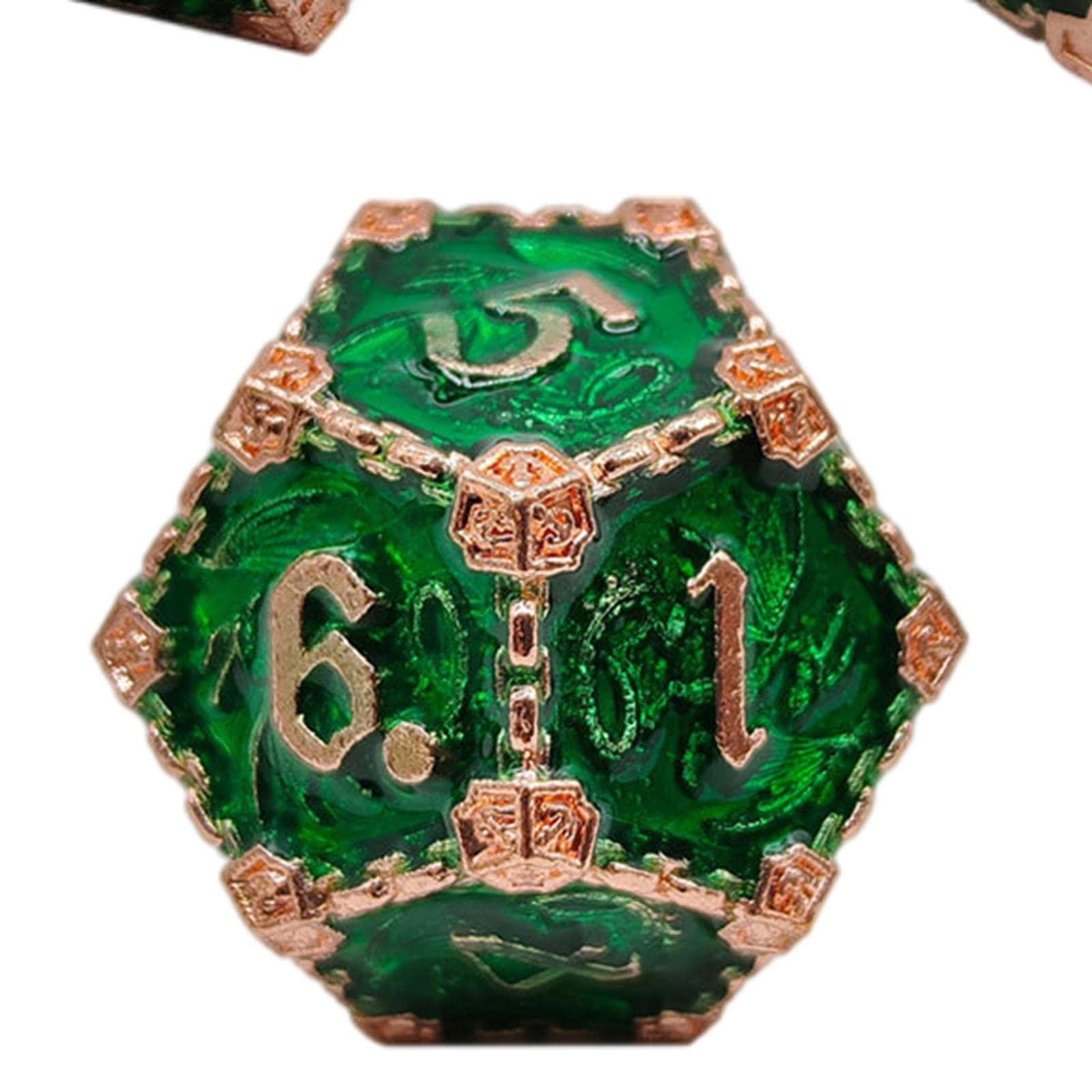 Zestaw kości do gry, 7 sztuk Wielościenny wielostronny zestaw akcesoriów do kasyna Rekwizyty Zaopatrzenie imprezy Odgrywanie ról dla DND dla dorosłych RPG, zielony (Color : Groen)
