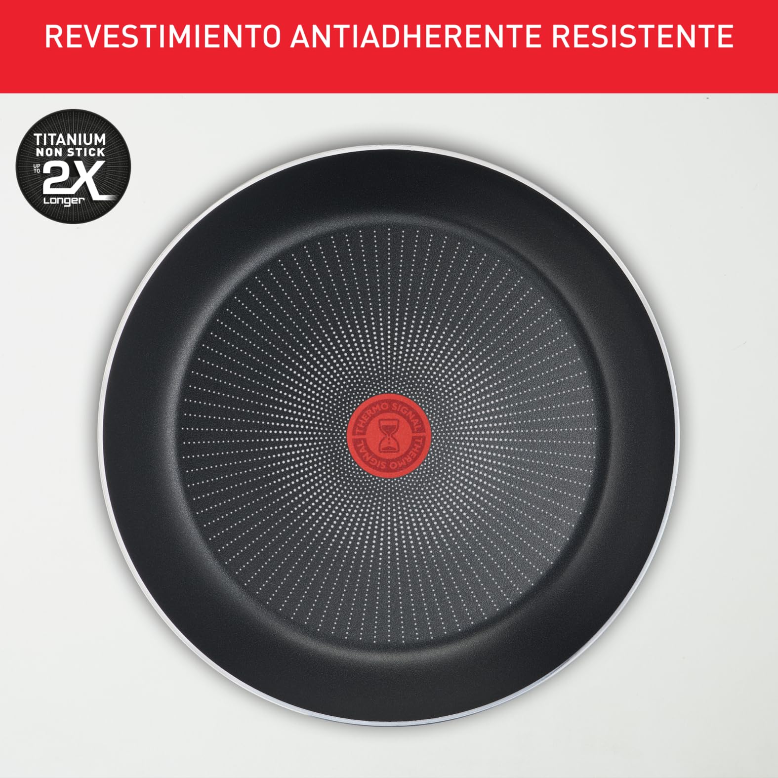Tefal Ingenio Emotion, Juego de 3 sartenes 22/24/28 cm + mango extraíble, Apilables, Antiadherente, Thermo Signal, Aptas para inducción y horno