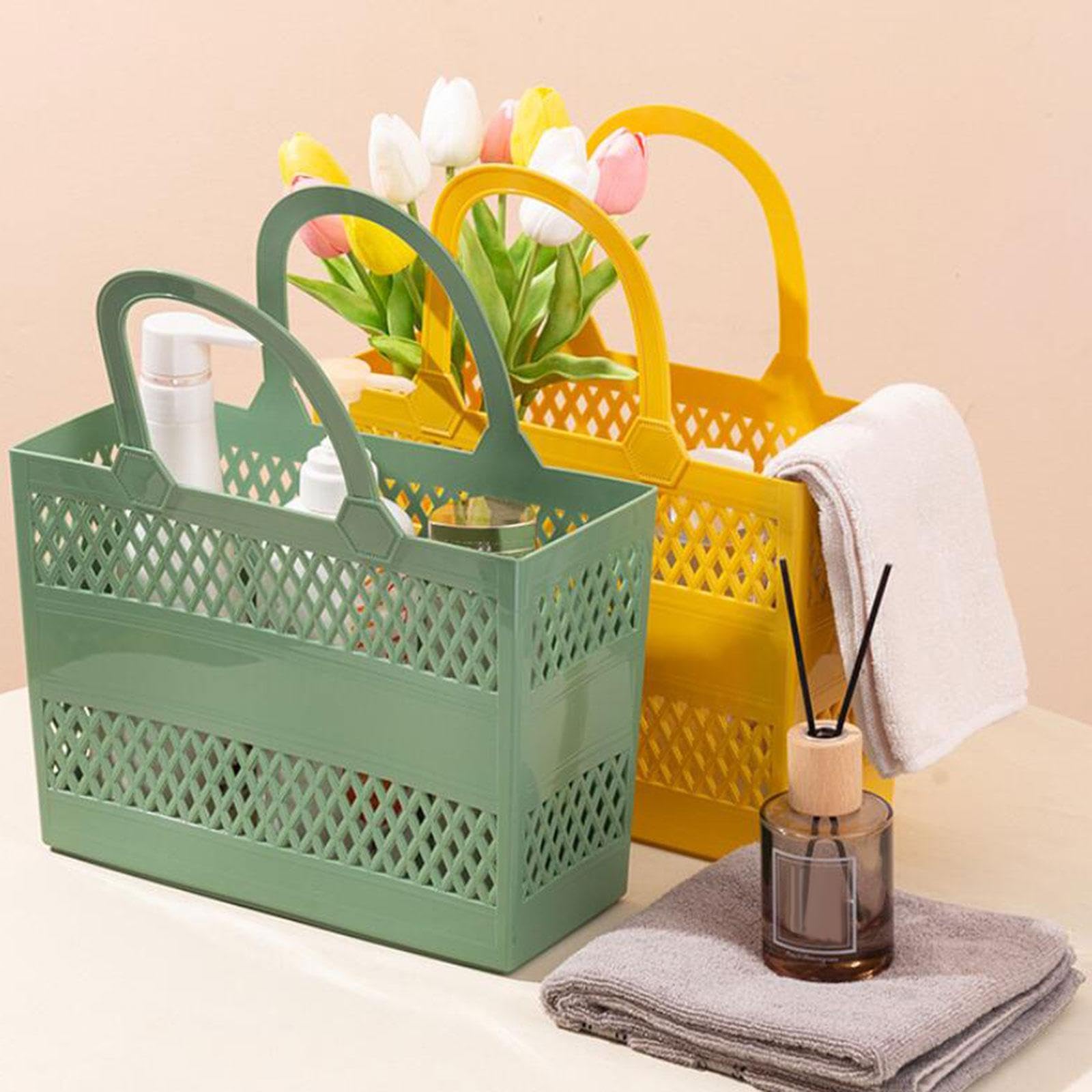 Enakshi (LABEL) Creations Shower Caddy Basket with Handles Portable Box for Camp College Dorm Bathroom GreenHome & Garden|Bath|Bath Caddies & Storage 2