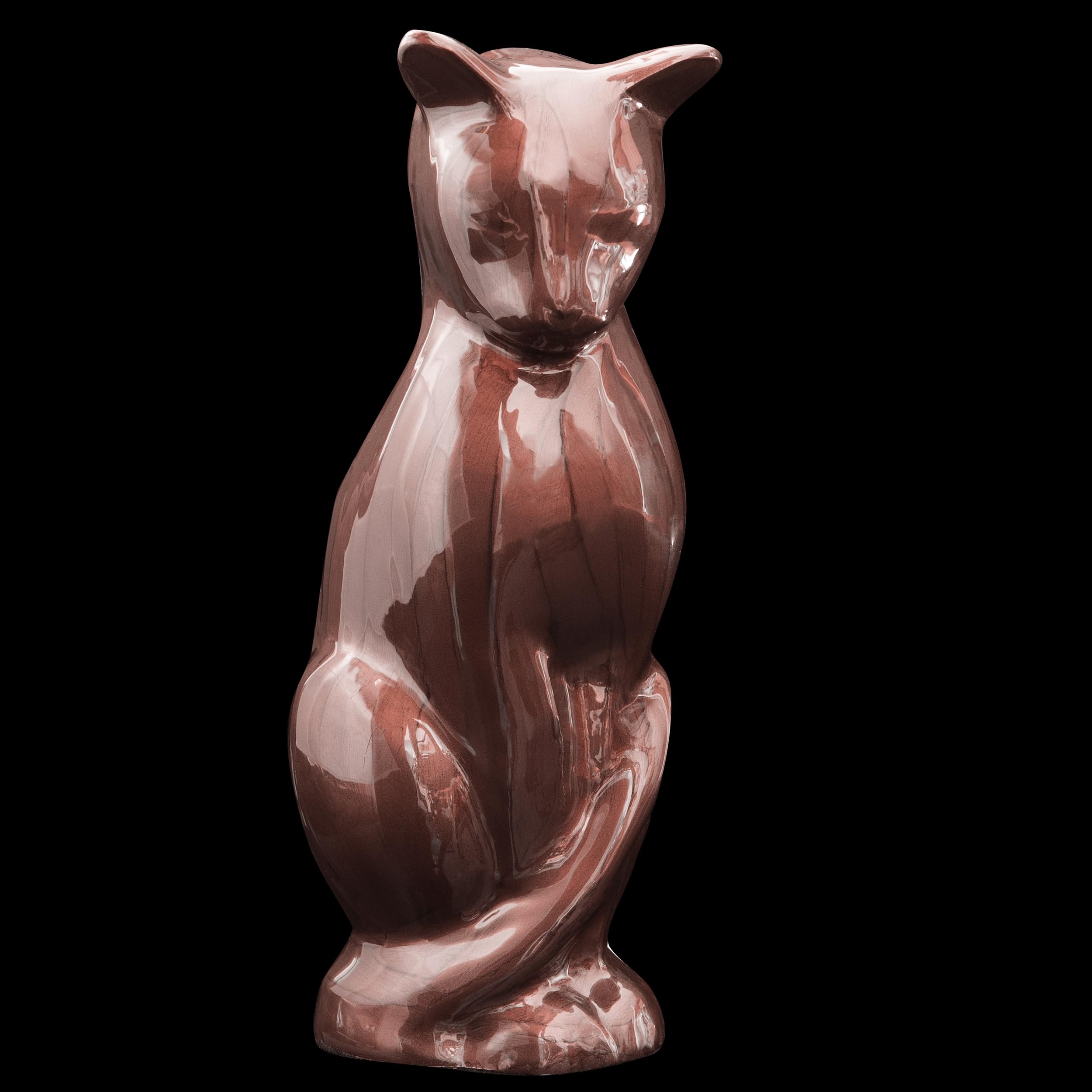 Urne Funéraire pour Chat, Mémorial pour Cendres de Crémation, Souvenir Animal de Compagnie (Marron)