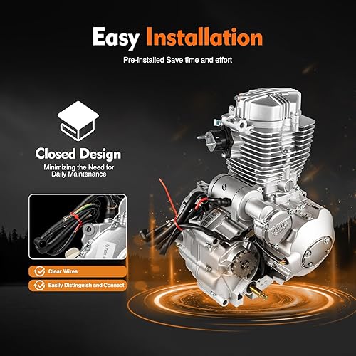 Miniatura 5 de Motor de 125 cc de 4 tiempos, 3 velocidades de marcha atrás, semiautomático para Pit AtvQuad BikeGo Kart (tipo 1)