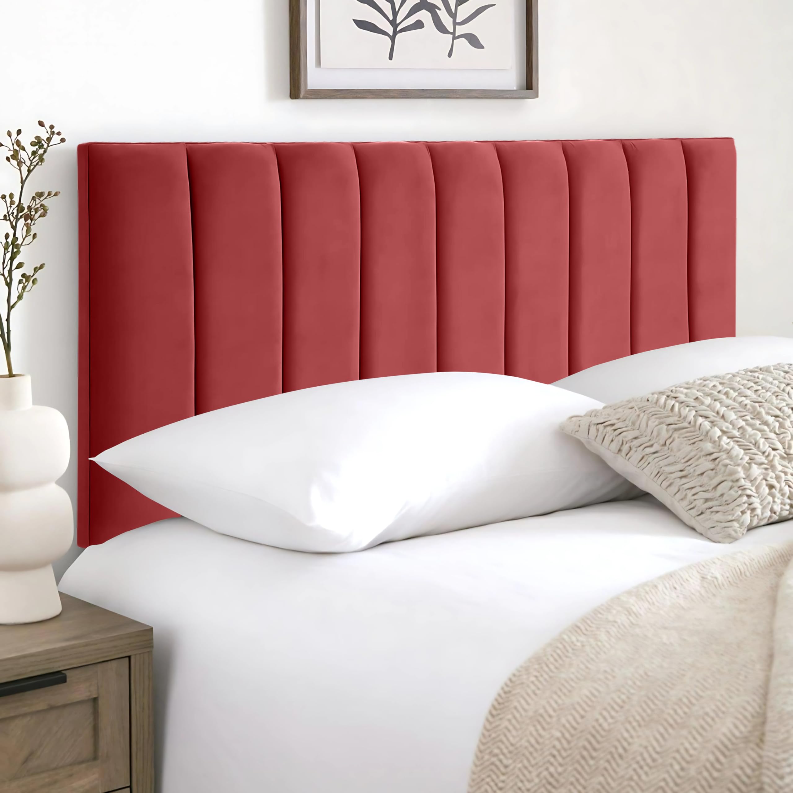 HB-1 Headboards for Beds – 9vp 24'' Divan Bed Headboard – Headboards for Divan Beds, Bedroom & Hotel Furniture, Elegant Soft Plush Fabric Head Board (Burgundy Plush, 2FT6 Small Single) — image 1